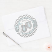 Zwillingsboys Krawatte Zickzack drucken Danke Labe Runder Aufkleber (Umschlag)