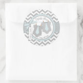 Zwillingsboys Krawatte Zickzack drucken Danke Labe Runder Aufkleber (Tasche)