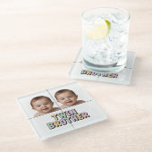 Zwillingsbruder Baby Glasuntersetzer (Schrägansicht)
