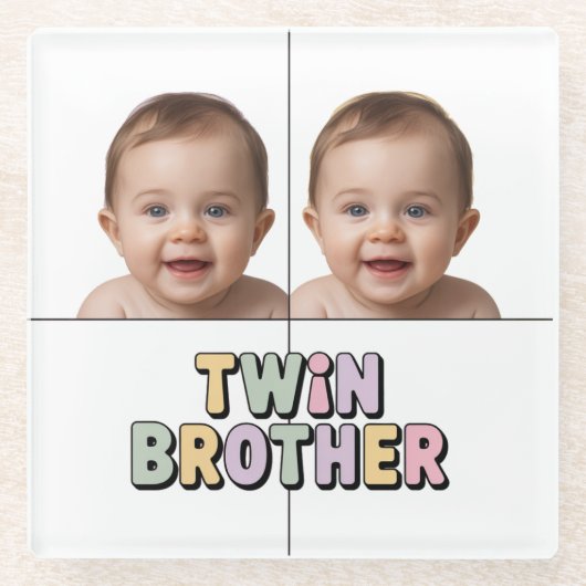 Zwillingsbruder Baby Glasuntersetzer (Vorderseite)