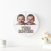Zwillingsbruder Baby Große Wanduhr (Zuhause)