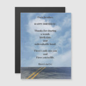 Zwillingsbruder Geburtstagskarte Magnetgrüßkarte Magnetkarte (Vorne/Hinten)