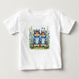 Zwillingschipmunken in blau baby t-shirt