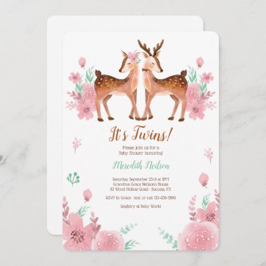 Zwillingsdusche Einladung (Vorne/Hinten)