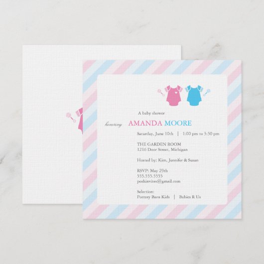 Zwillingsdusche Einladung (Vorne/Hinten)