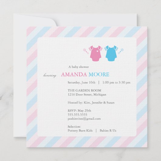 Zwillingsdusche Einladung (Vorderseite)