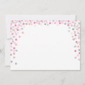 Zwillingsdusche Einladung Mädchen Rosa und Silber (Rückseite)