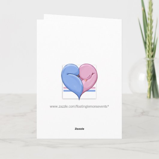 Zwillingsdusche Herzkinderdusche Danke Karte (Rückseite)