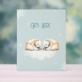 Zwillingsdusche Schlafpolarbären Acrylschild (Neutral)