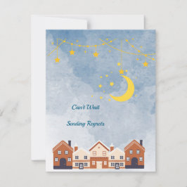 Zwillingsdusche, Sonne, Mond, Sterne RSVP Karte