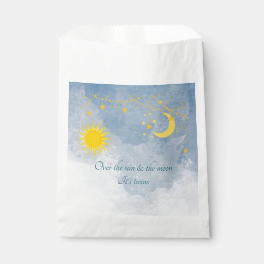 Zwillingsdusche - Über Sonne und Mond Geschenktütchen (Vorderseite)