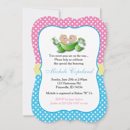 Zwillingsdusche - zwei Erbsen in einem Pod Einladung (Vorderseite)