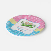 Zwillingsdusche - Zwei Erbsen in einem Pod Pappteller (Schrägansicht)