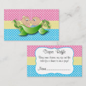 Zwillingsdusche - zwei Erbsen in einem Pod-Windeln Begleitkarte (Vorne/Hinten)