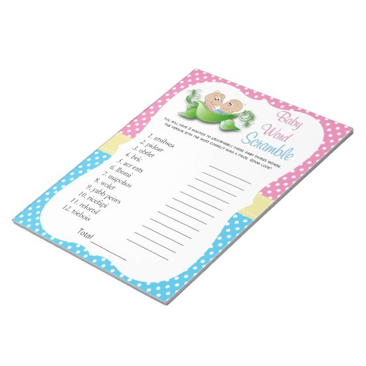 Zwillingsdusche - zwei Erbsen in einem Pod Word-Sp Notizblock (angewinkelt)