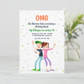 Zwillingseinladung Einladung (Stehend Vorderseite)