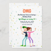 Zwillingseinladung Einladung (Vorne/Hinten)