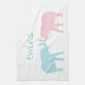 Zwillingselefone rosa und blau handtuch (Vertikal)
