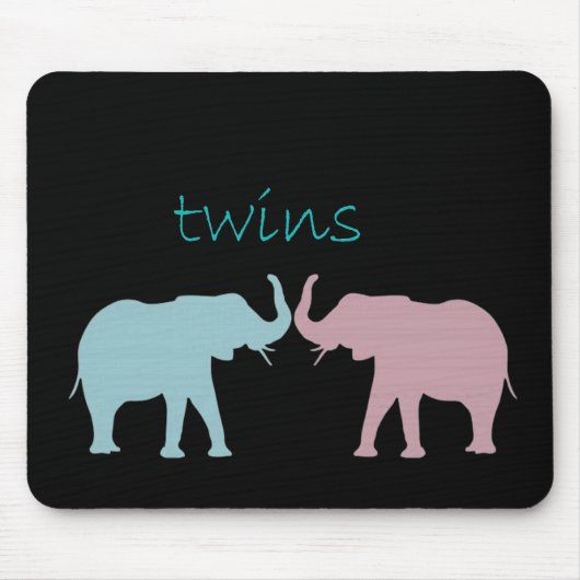 Zwillingselefone rosa und blau mousepad (Vorne)