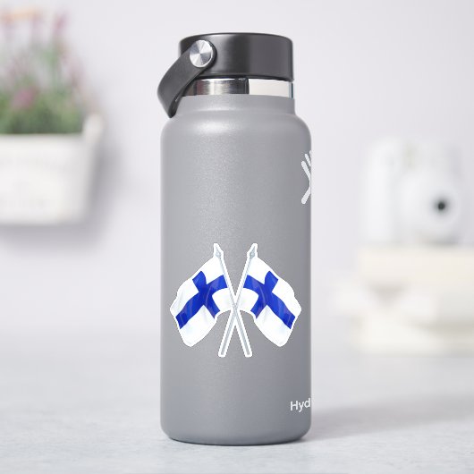 Zwillingsfinnische Flagge Aufkleber (HydroFlask)