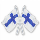 Zwillingsfinnische Flagge Aufkleber (Vorderseite)