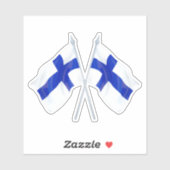Zwillingsfinnische Flagge Aufkleber (Blatt)