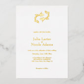 Zwillingsfisch Liebe Kalligrafische Minimalistisch Folieneinladung (Vorderseite)