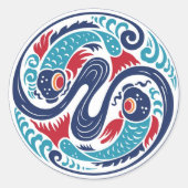 Zwillingsfisch Runder Aufkleber (Vorderseite)