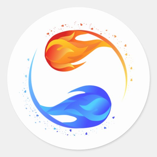 Zwillingsflam-weiß Runder Aufkleber (Vorderseite)