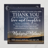 Zwillingsflame dank Tischkarten Save The Date (Vorne/Hinten)