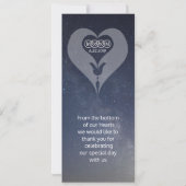 Zwillingsflame-Foto Danke-Karte Save The Date (Rückseite)