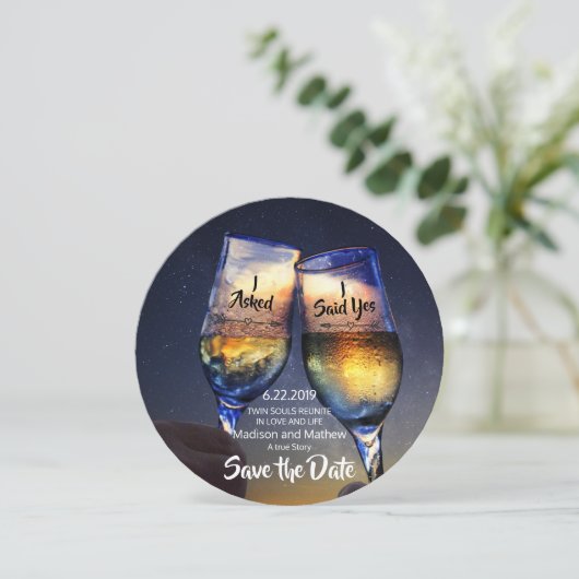 Zwillingsflame Speichern Sie die Daten Save the Da Save The Date (Stehend Vorderseite)