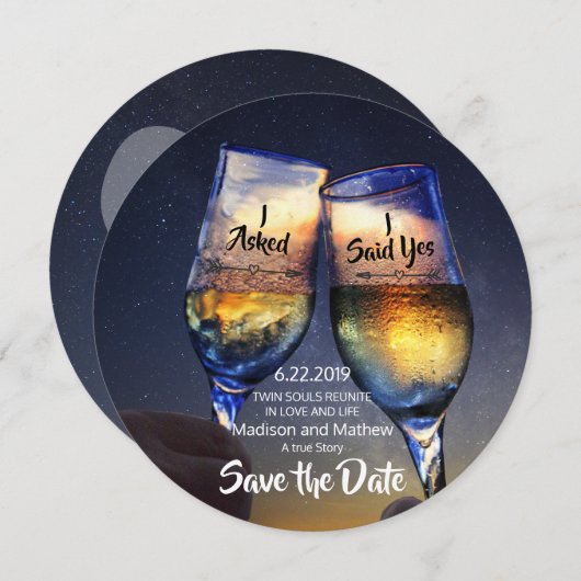 Zwillingsflame Speichern Sie die Daten Save the Da Save The Date (Vorne/Hinten)