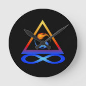 Zwillingsflame Symbol- Runde Wanduhr (Vorderseite)