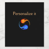 Zwillingsflame Weinetikett (Einzelnes Label)