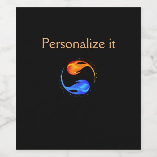 Zwillingsflame Weinetikett (Einzelnes Label)