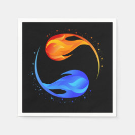 Zwillingsflamme Hochzeit - Schwarz- Serviette