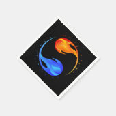 Zwillingsflamme Hochzeit - Schwarz- Serviette (Ecke)