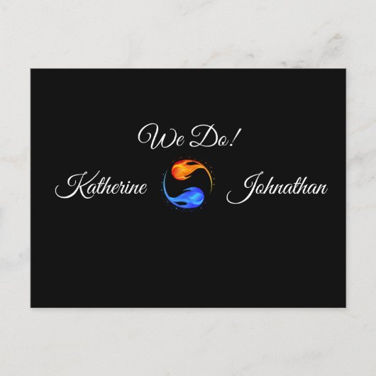 Zwillingsflamme-Hochzeitthema - UAWG-Schwarz- Postkarte (Vorderseite)