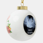 Zwillingsflammfedern und Reflektion Keramik Kugel-Ornament (Links)