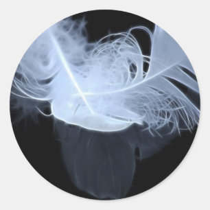 Zwillingsflammfedern und Reflektion Runder Aufkleber