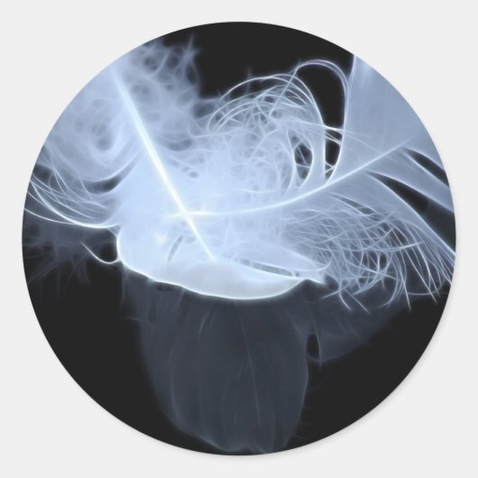 Zwillingsflammfedern und Reflektion Runder Aufkleber (Vorderseite)