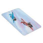 Zwillingsflugzeug mit Cartoon Magnet (Rechte Seite)
