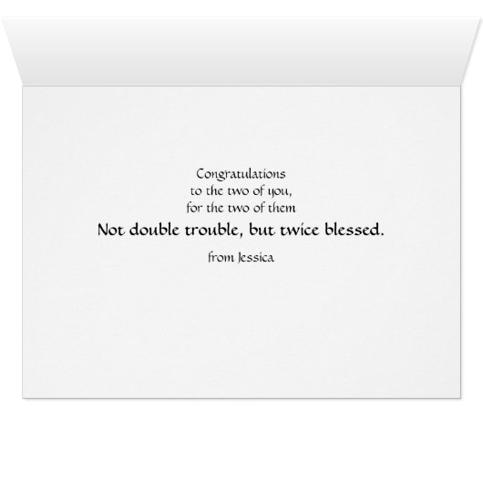 Zwillingsgeburtsankündigung , Gänse (Innenansicht Horizontal (Unten))