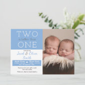 Zwillingsgeburtsmitteilung/danken Ihnen zu Dankeskarte (Stehend Vorderseite)