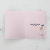 ZwillingsGeburtstag mit Glitzer Blume Card Karte (Innenseite)
