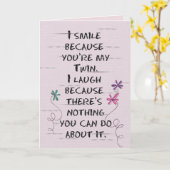 ZwillingsGeburtstag mit Glitzer Blume Card Karte (Gelbe Blume)