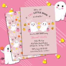 Zwillingsgeister Halloween Kinderdusche Rosa Einla