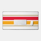 Zwillingsgelbe Streifen auf weißen Streifen Schreibtischunterlage (Tastatur & Maus)