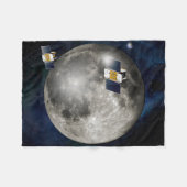 Zwillingsgras-Raumsonde, die den Mond umkreisen. Fleecedecke (Vorderseite (Horizontal))